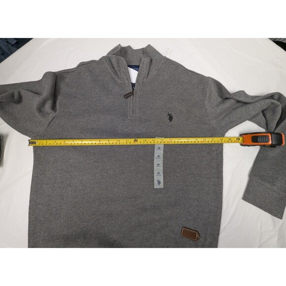 NWT Polo Ralph Lauren Men's Sweater Sz M Heather Blue 1/4 Zip Pony Logo - Picture 9 of 15